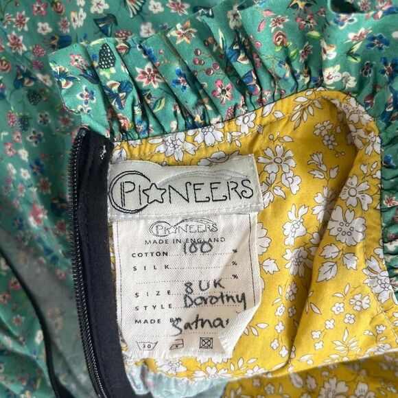 Rare $534 O Pioneers Dorothy Floral Cotton Ruffle Cottage Dress 4 Womens 0 2 XS - Picture 5 of 6